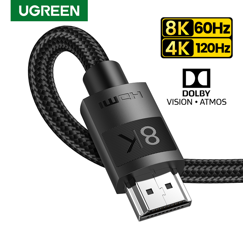 UGREEN HDMI 2.1 2.0 Cable Ultra High-speed 4K 8K/60Hz 4K/120Hz for Xiaomi Mi Box PS5 Dolby Vision 48Gbps HDMI-Compatible