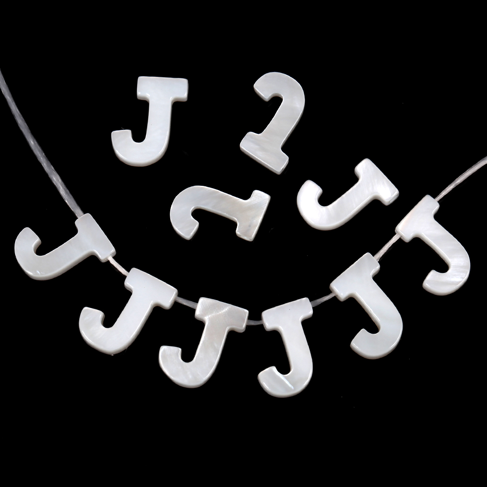 2/5/10pcs Natural White Letter Shell Beads Mother of Pearl Loose Beads Necklace Bracelet Charms Accessories For Jewelry Making