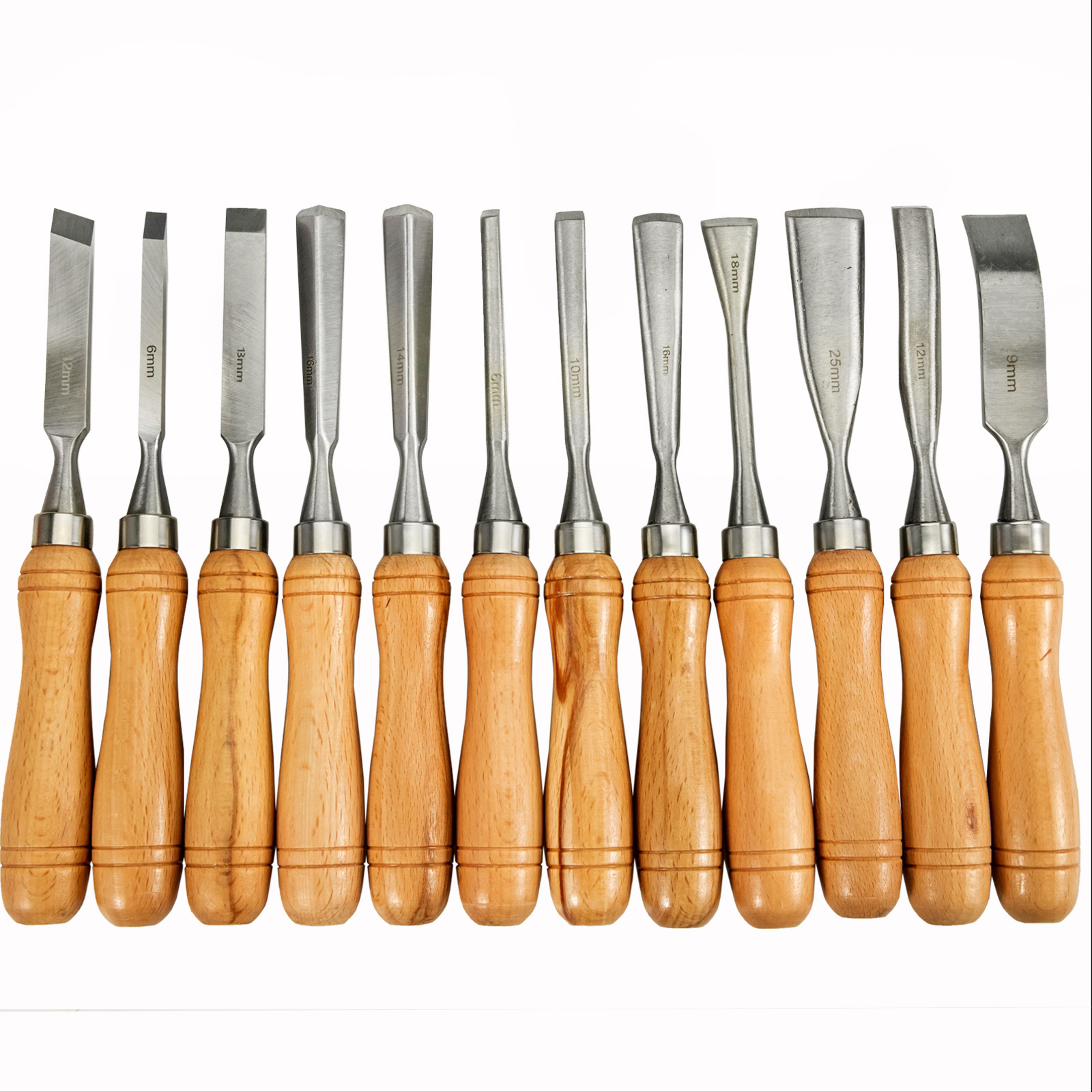 SucceBuy 12PCS Wood Carving Hand Chisel Set Lathe Knife DIY Turning Woodworking Professional Gouges Woodcraft Carpentry Tools