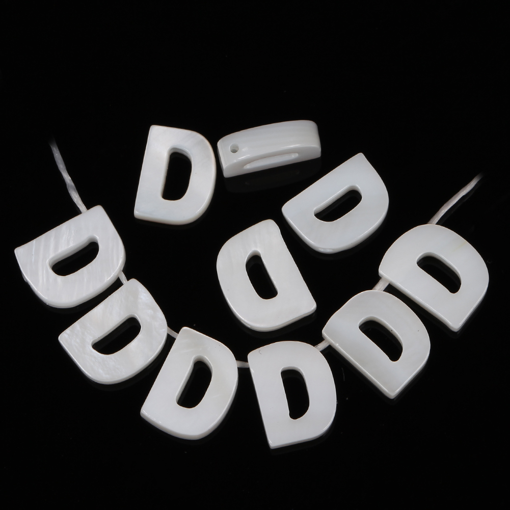2/5/10pcs Natural White Letter Shell Beads Mother of Pearl Loose Beads Necklace Bracelet Charms Accessories For Jewelry Making