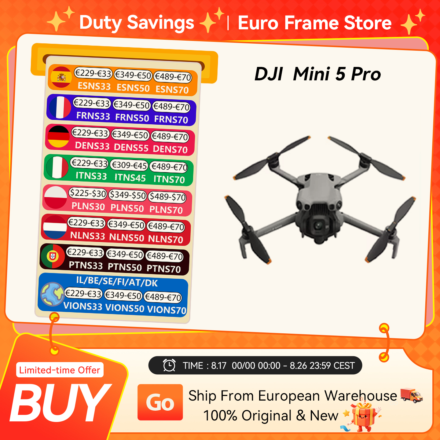 DJI Mini 5 Pro Ultra-Light & Foldable Drone with Camera 1-Inch CMOS Omnidirectional Obstacle Sensing Active Mini 5 Pro