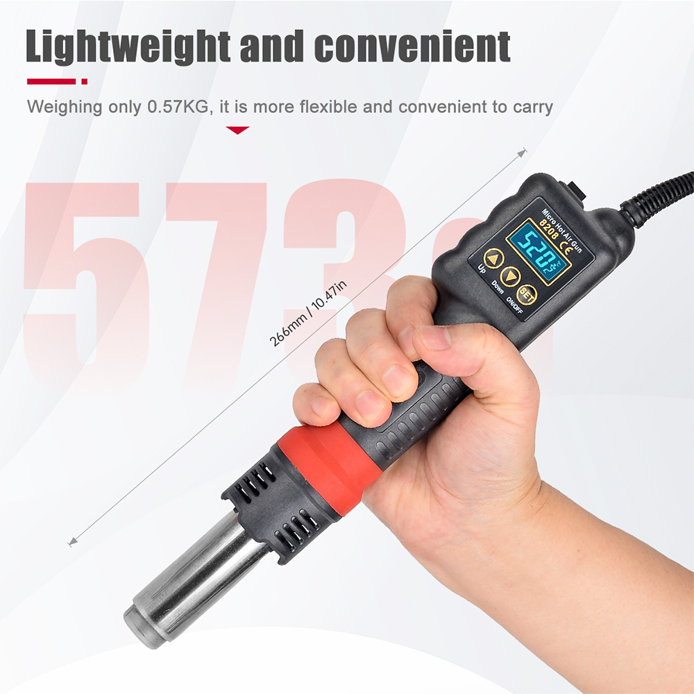 JCD 750W Micro Heat Gun Rework Soldering Air Station LCD Digital Hair Dryer 220V 110V For BGA SMD Hot Air Soldering Tools 8208