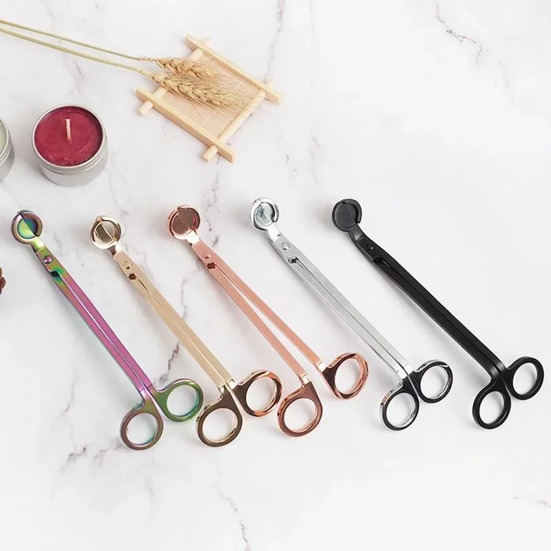 18cm Candle Wick Trimmer Stainless Steel Scissors Trim Wick Cutter Round Head Candles Core Shears Handmade Tools