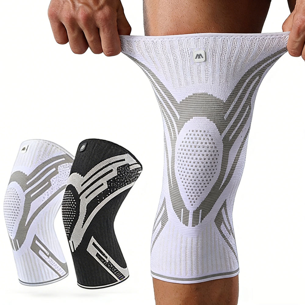 1 Pcs Compression Knee Support Sleeve Elastic Breathable Knee Pads Brace Springs Gym Sports Protector Basketball Volleyball Run