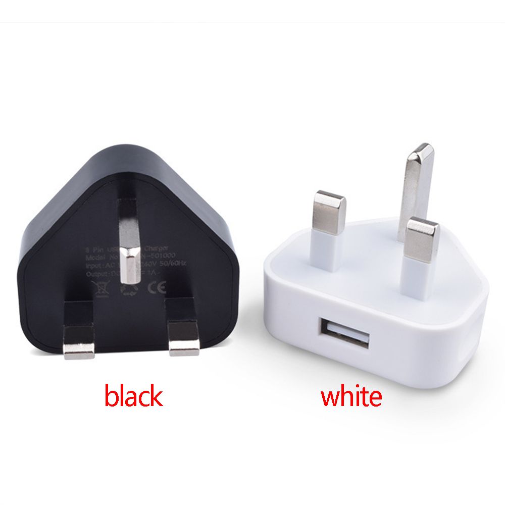 Office 1 Port USB 5V 1A 3 Pin Wall Charger UK Plug USB Charger Power Adapter
