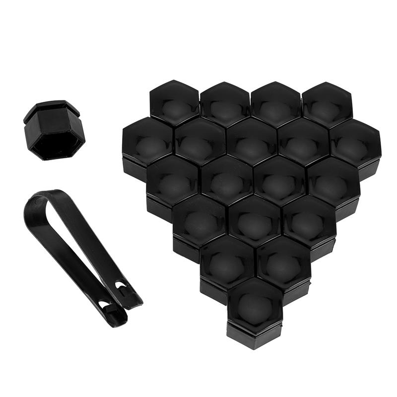 22/21/19mm 20 Pcs Car Wheel Nut Caps Protection Covers Caps Anti-Rust Auto Hub Screw Cover Car Tyre Nut Bolt Exterior Decoration Black / mm