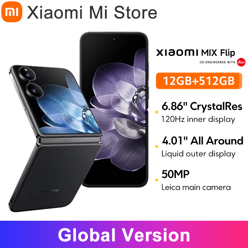 Global Version Xiaomi MIX Flip 67WHyperCharger 12GB 512GB Leica 50MP Camera 6.86" 120Hz Display Snapdragon 8 Gen 3 Smartphone