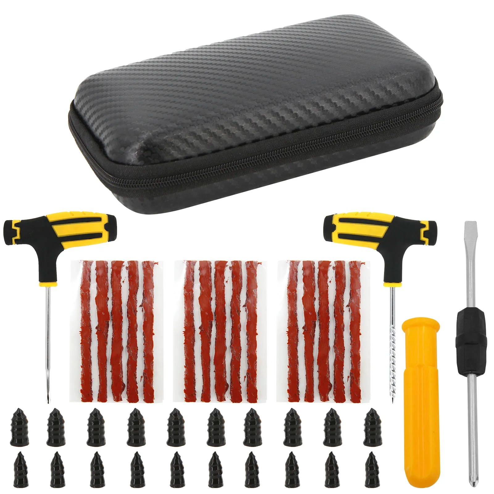 Motorcycle Vacuum Tire Repair Nail Car Tire Repair Tools Kit With EVA Storage Case Car Rubber Tubeless Tire Repair Tool Sets SET1