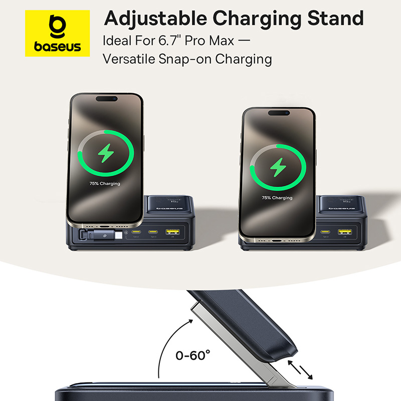 Baseus 140W Desktop Charger Tablet Laptop Fast Charger For Lenovo Mac HP Retractable USB C Phone Charger For iPhone 17 Samsung