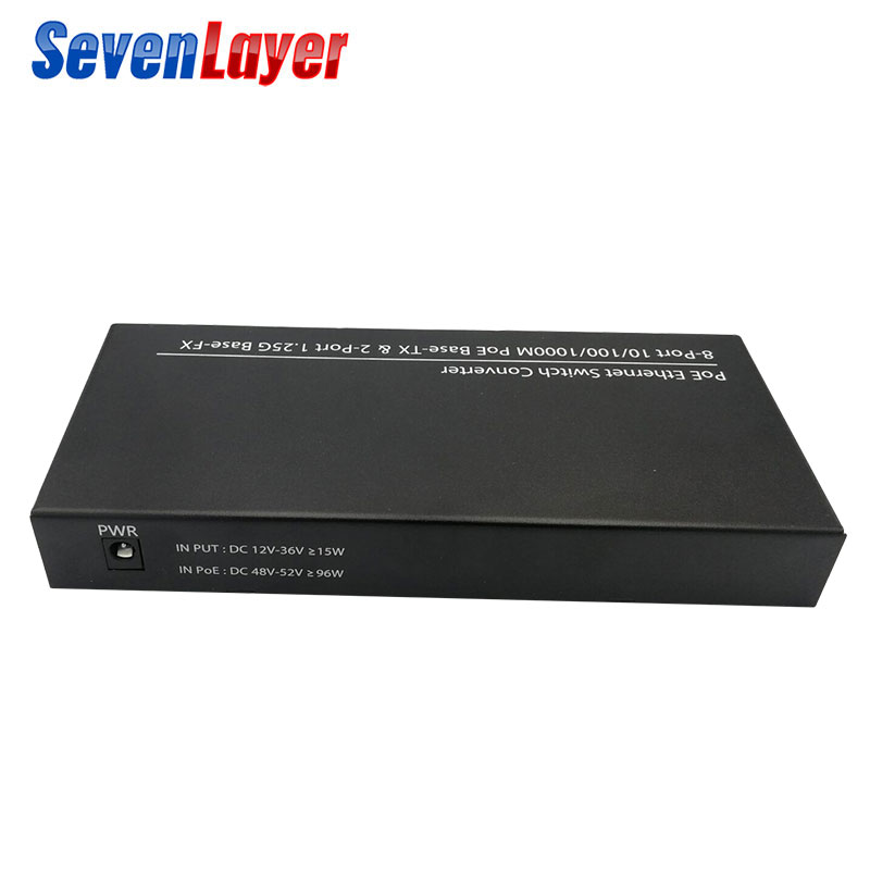 POE Switch Gigabit Ethernet Switch Media Converter Fiber Optical Uplink Port 10/100/1000M 65W 52V1.25A