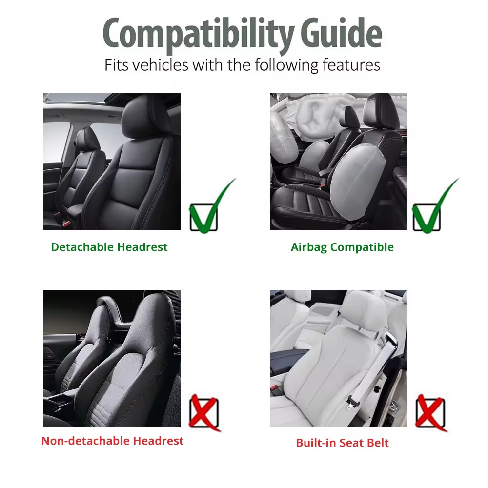 Fashion Front Car Seat Covers Car Accessories Tire Track Embossed Styling Durable Comfortable Fabric Universal Fit For Most Car