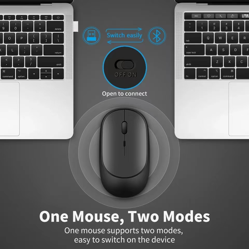 Wireless Mouse Rechargeable Mouse Gamer Dual Modes Bluetooth-compatible 2.4G Mice For Laptop Pad Tablet PC Macbook Mause