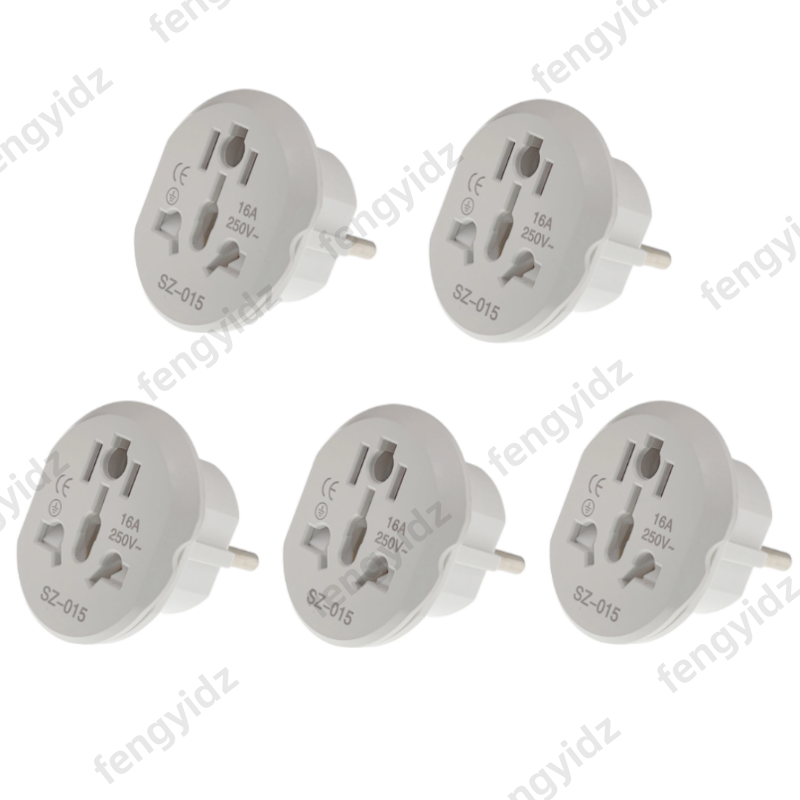 16A Universal EU Travel Adapter Euro Converter UK US AU to EU AC Power Socket Plug Travel Charger Adapter Converter 250V white 5pcs