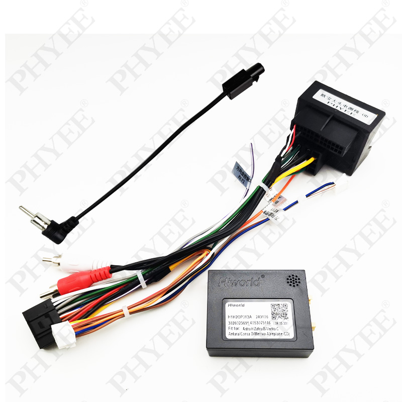 Quadlock Harness CAN Bus Decoder, SWC Retention, P&P 16Pin Android Radio Adapter, for Opel Astra H Corsa D Vectra C Meriva A with antenna adapter