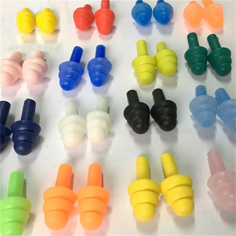20PCs ear plugs sound insulation waterproof silicone ear protection earplugs anti-noise sleeping plug for travel noise reduction pairs random color