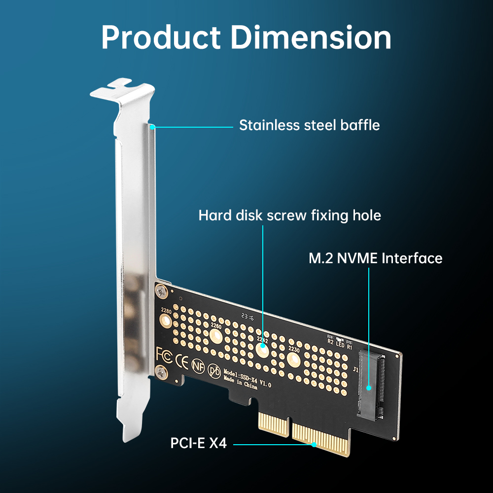 FENVI M.2 NVME to PCI-E X4 Converter Adapter M.2 NVME SSD M Key Expansion To PCIE X4 X8 X16 Card Riser for 2230/2242/2260/2280