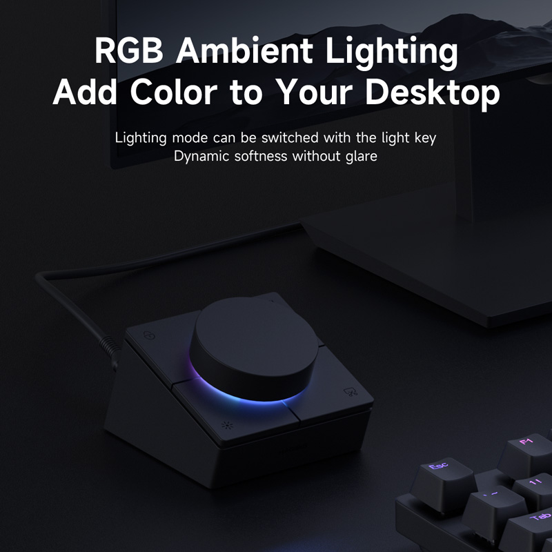 Hagibis Knob USB C Hub With Shortcut Buttons Type-C Docking Station Volume Adjustment Desktop Controller 2.5G RJ45 for Macbook