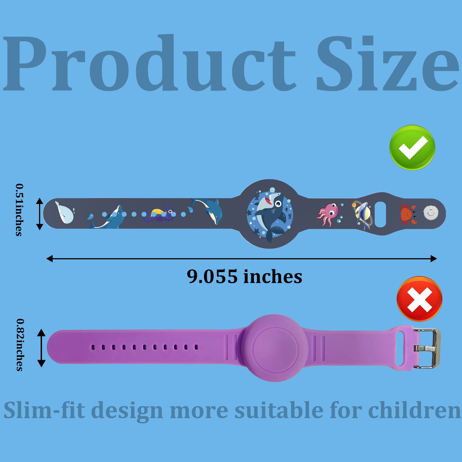 Airtag Bracelet for Kids Necklace, Comfy Secure Air Tags Wristband Kids Air Tag Necklace for Kids, Adults Kids AirTag Watch Band