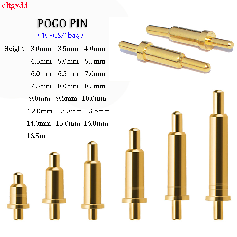 10 Piece Pogo Pin Connector Pogopin Battery Spring Load Contact SMD Pin PCB 2 3 4 5 6 7 8 9 10 12 14 15 16 mm Test Spring Probe
