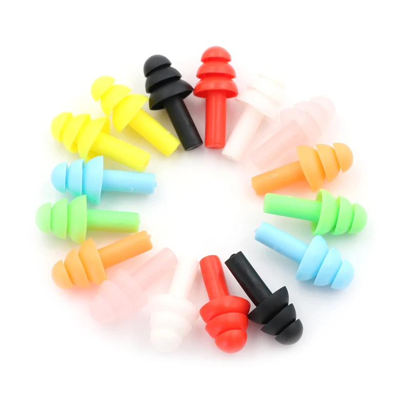 20PCs ear plugs sound insulation waterproof silicone ear protection earplugs anti-noise sleeping plug for travel noise reduction
