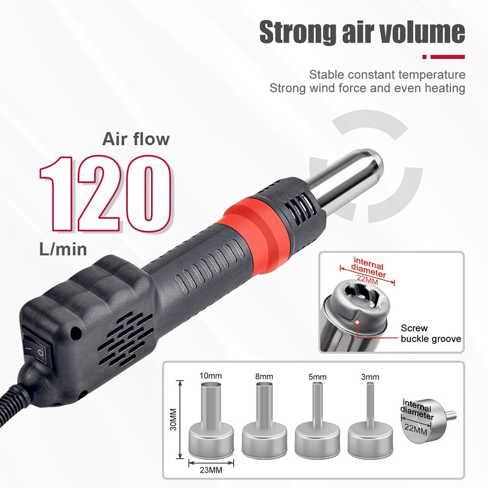 JCD 750W Micro Heat Gun Rework Soldering Air Station LCD Digital Hair Dryer 220V 110V For BGA SMD Hot Air Soldering Tools 8208