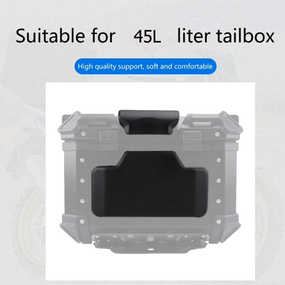 Black Motorcycle Backrest Soft Rear Top Case Cushion Modification Accessories Easy Install Passenger Back Pad Universal