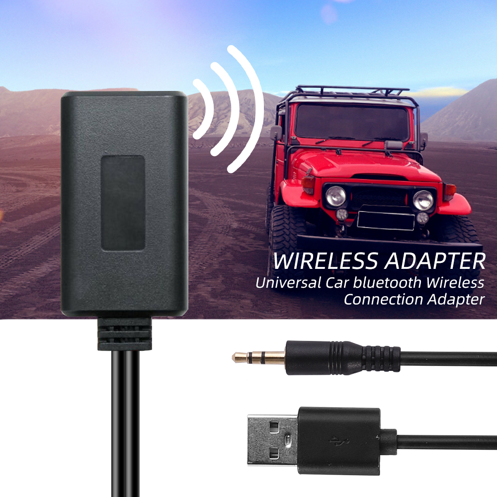 Car Wireless Bluetooth Cable Adapter Receiver AUX HIFI Sound Quality Music Audio Stereo Receiver For 2RCA Interface Audio Line USB and AUX