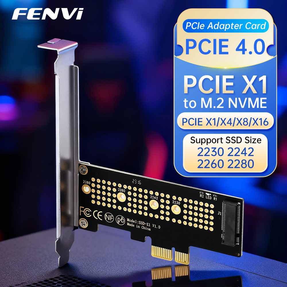 FENVI M.2 NVME to PCI-E X4 Converter Adapter M.2 NVME SSD M Key Expansion To PCIE X4 X8 X16 Card Riser for 2230/2242/2260/2280 PCIE X1