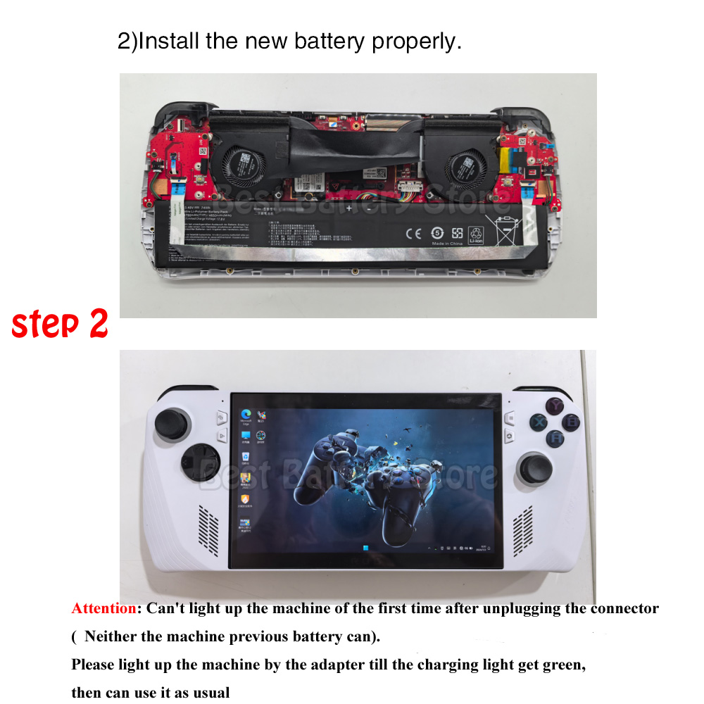 C41N2208 Battery For ASUS ROG ALLY Gaming Handheld series of RC71L/PC71L Expand high capacity of 74Wh mod upgrade Free all Tools