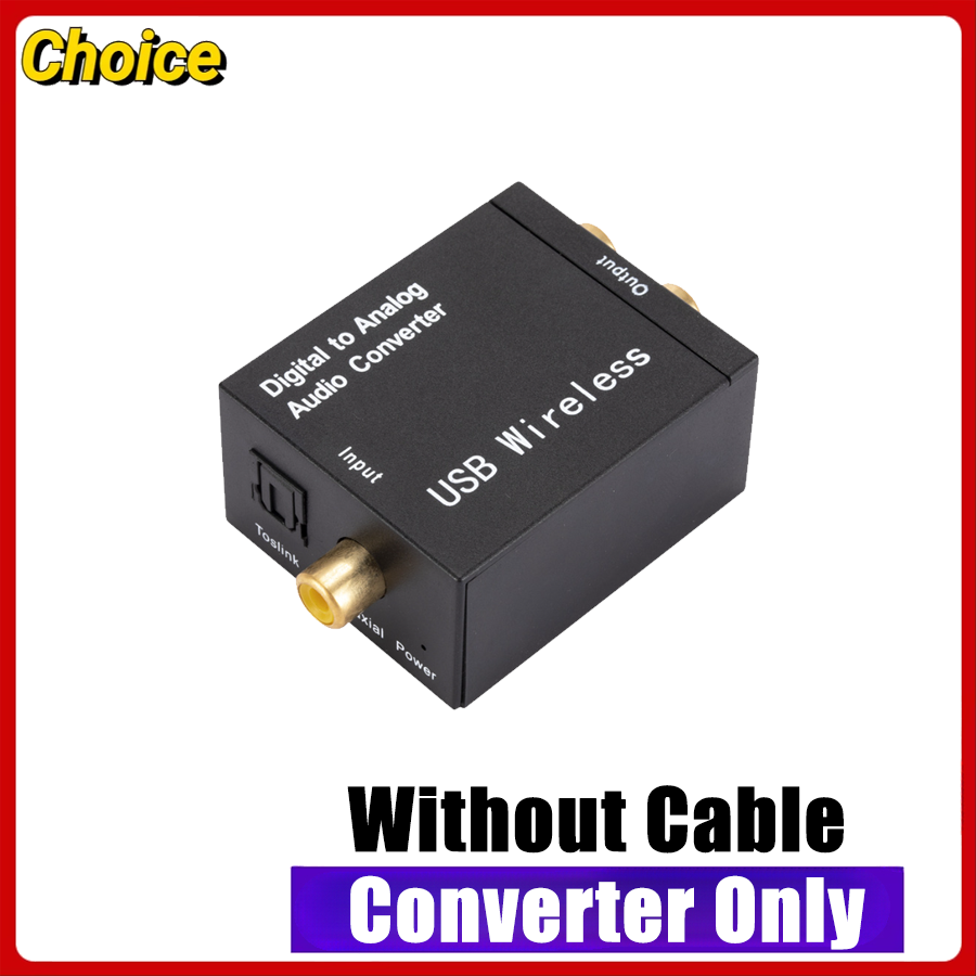 DAC Digital To Analog Audio Converter Jack 3.5mm Optical Fiber Toslink Coaxial Signal To RCA R/L Audio Decoder DAC Amplifier Converter Only