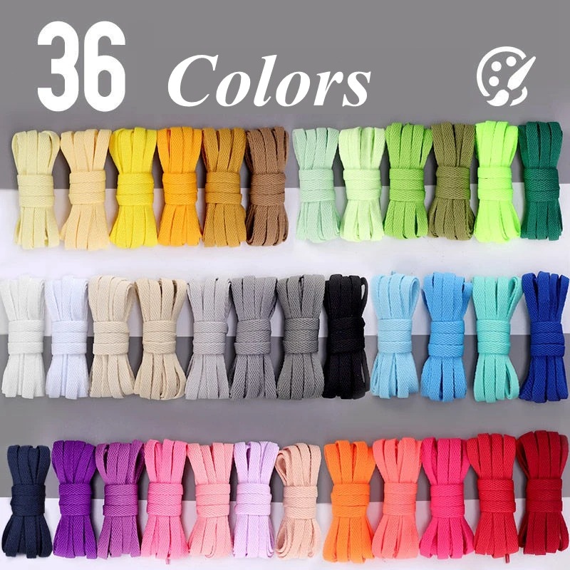 1Pair Flat Shoes Solid Color Shoelaces Canvas Shoes Sports and Leisure Shoelaces Length 100/120/140/160/180cm Shoe Accessories