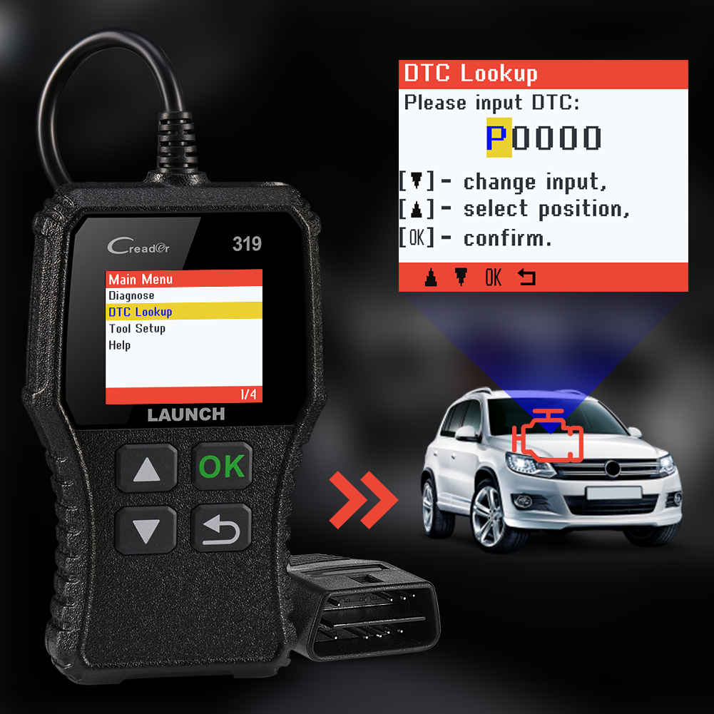 LAUNCH X431 Creader 319 CR319 Auto Code Reader OBDII Scanner Professional Automotive Scanner Obd2 Scanner Diagnostic Tools X431