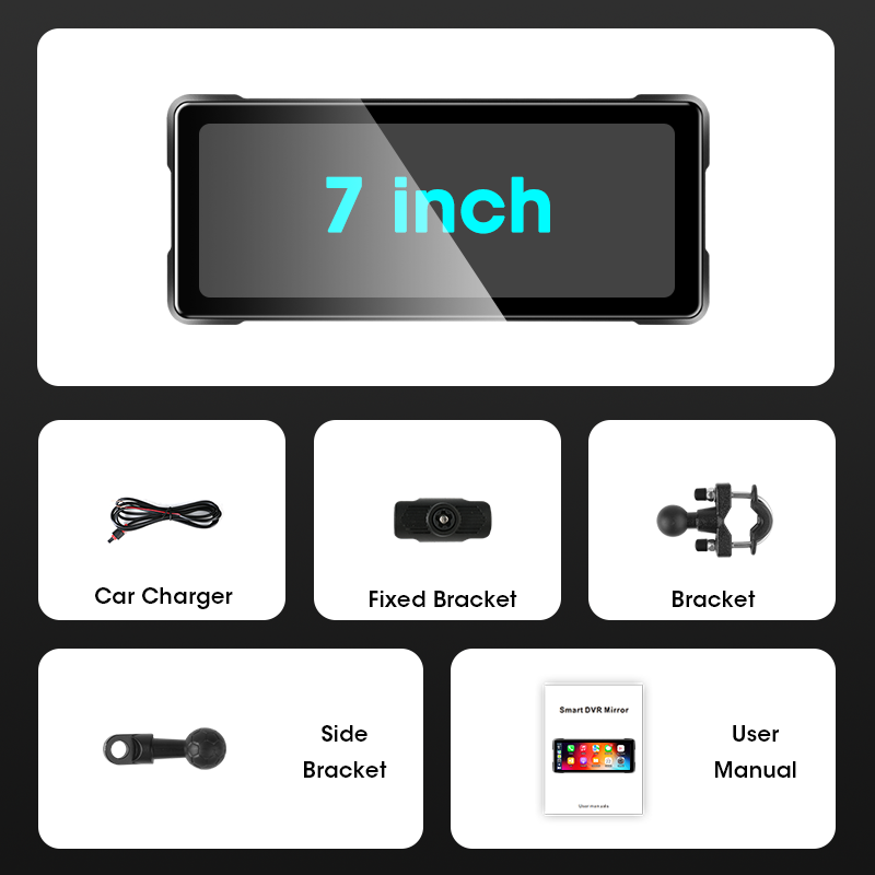 Srnubi 8.1 inch Motorcycle Screen Wireless Carplay Android Auto Supports IP67 Waterproof Head Unit for Motorcycle Accessories inch Carplay / Poland / None