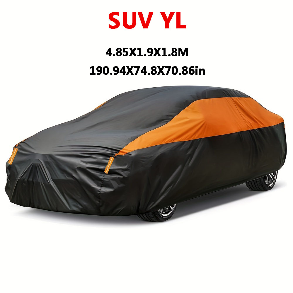 Car Covers Outdoor Waterproof Sun Rain Snow Protection UV Auto Cover Universal SUV/Sedan 190T Car Protective Full Covers SUV YL 4.85X1.9X1.8M