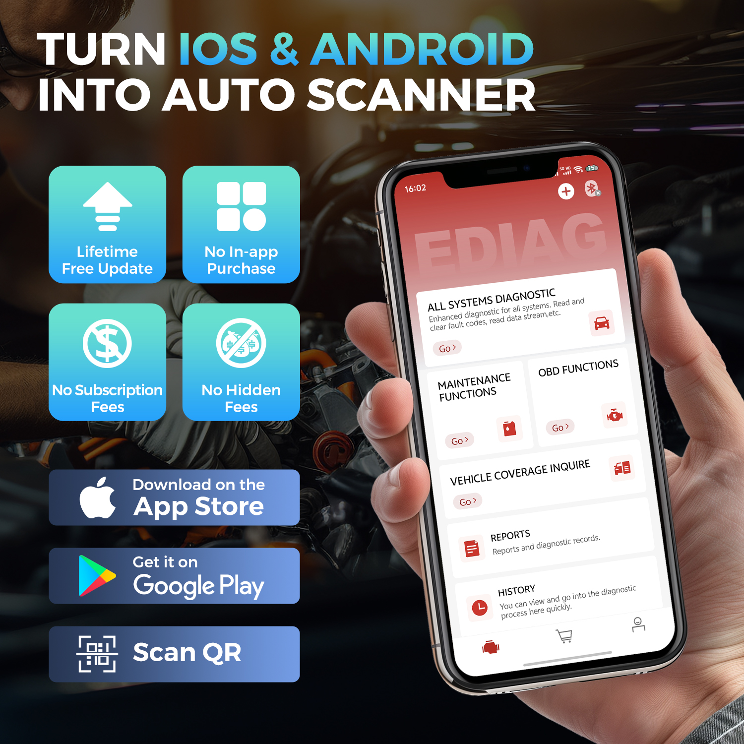 2026 New KINGBOLEN Ediag Elite Lifetime free Car Diagnostic Tools All system 15 Resets Bi-directional Test  Auto Scanner OBD2