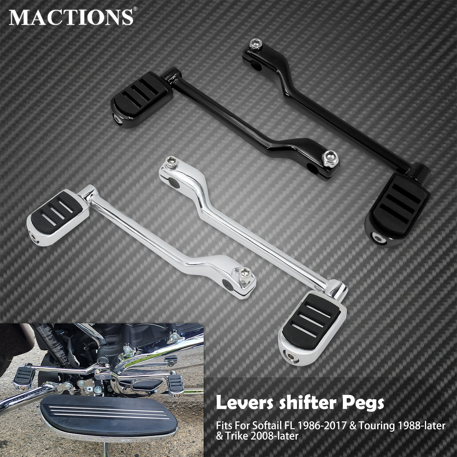 Motorcycle Heel Toe Shift Lever Pedal Front Rear Lever With Shifter Pegs For Harley Touring Softail FL Trike Road King Glide FLH