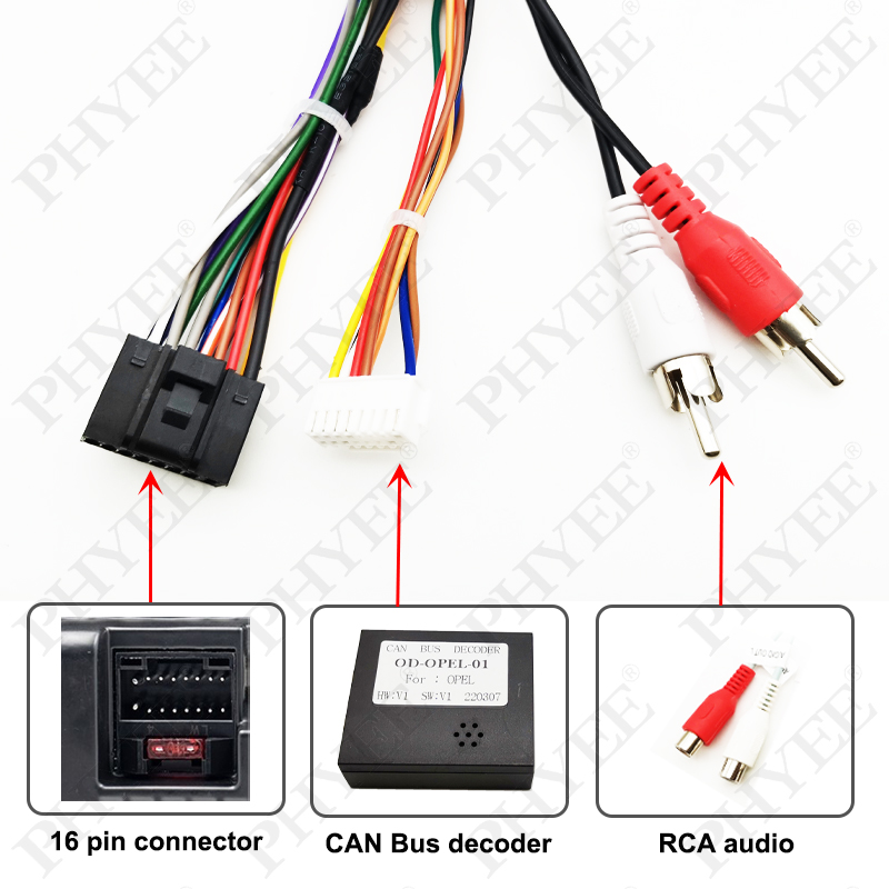 Quadlock Harness CAN Bus Decoder, SWC Retention, P&P 16Pin Android Radio Adapter, for Opel Astra H Corsa D Vectra C Meriva A