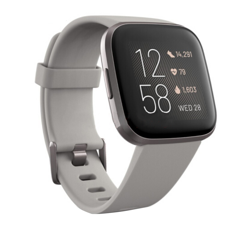 Fitbit Versa 2 Health and Fitness Smartwatch with Heart Rate, Music, Alexa Built-In, Sleep and Swim Tracking, Black/Carbon Versa2 Grey
