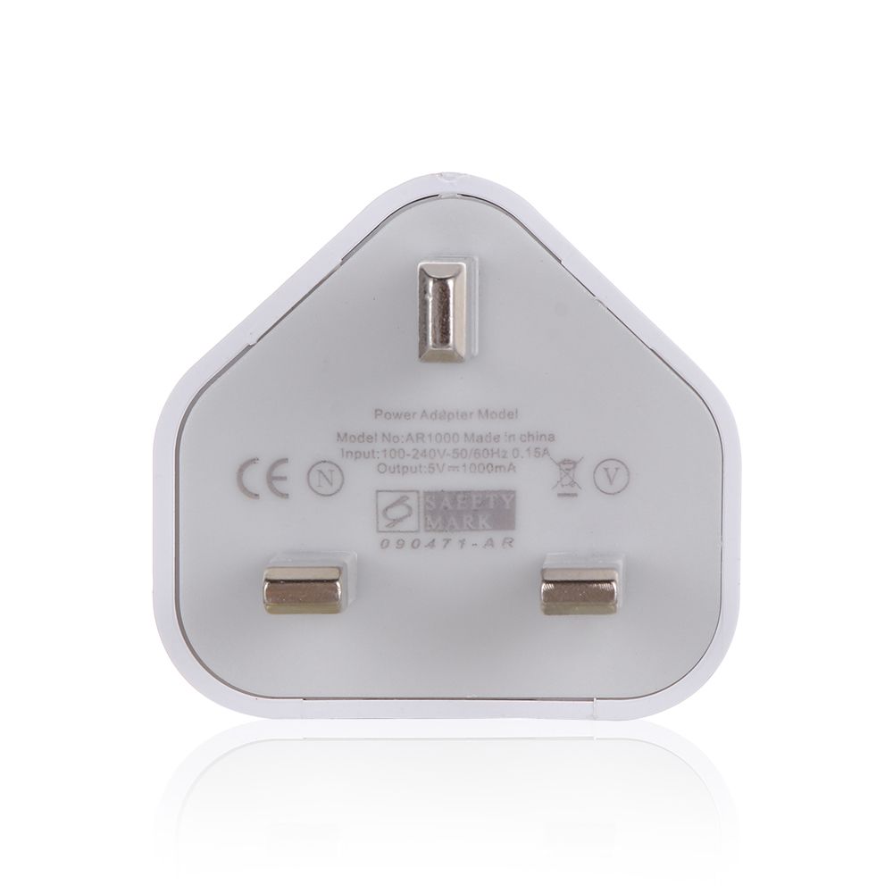 Office 1 Port USB 5V 1A 3 Pin Wall Charger UK Plug USB Charger Power Adapter