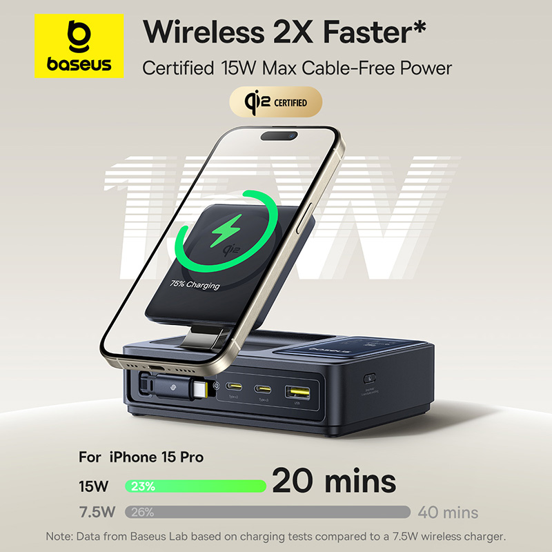Baseus 140W Desktop Charger Tablet Laptop Fast Charger For Lenovo Mac HP Retractable USB C Phone Charger For iPhone 17 Samsung