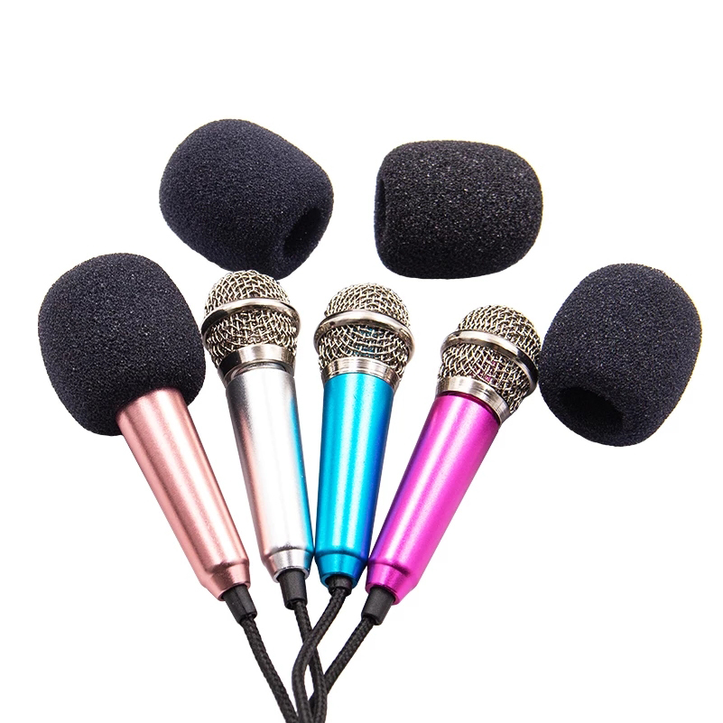 Portable 3.5mm Stereo Studio Mic KTV Karaoke Mini Microphone For Smart Phone Laptop PC Desktop Handheld Audio Microphone