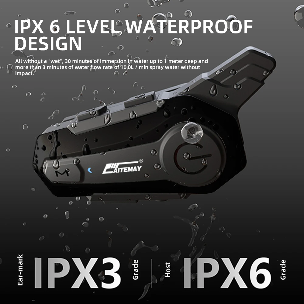 X1 Plus Motorcycle Bluetooth 1000M Intercom Helmet Headset For 2 Rider Intercomunicador Moto Waterproof Interphone Earphone