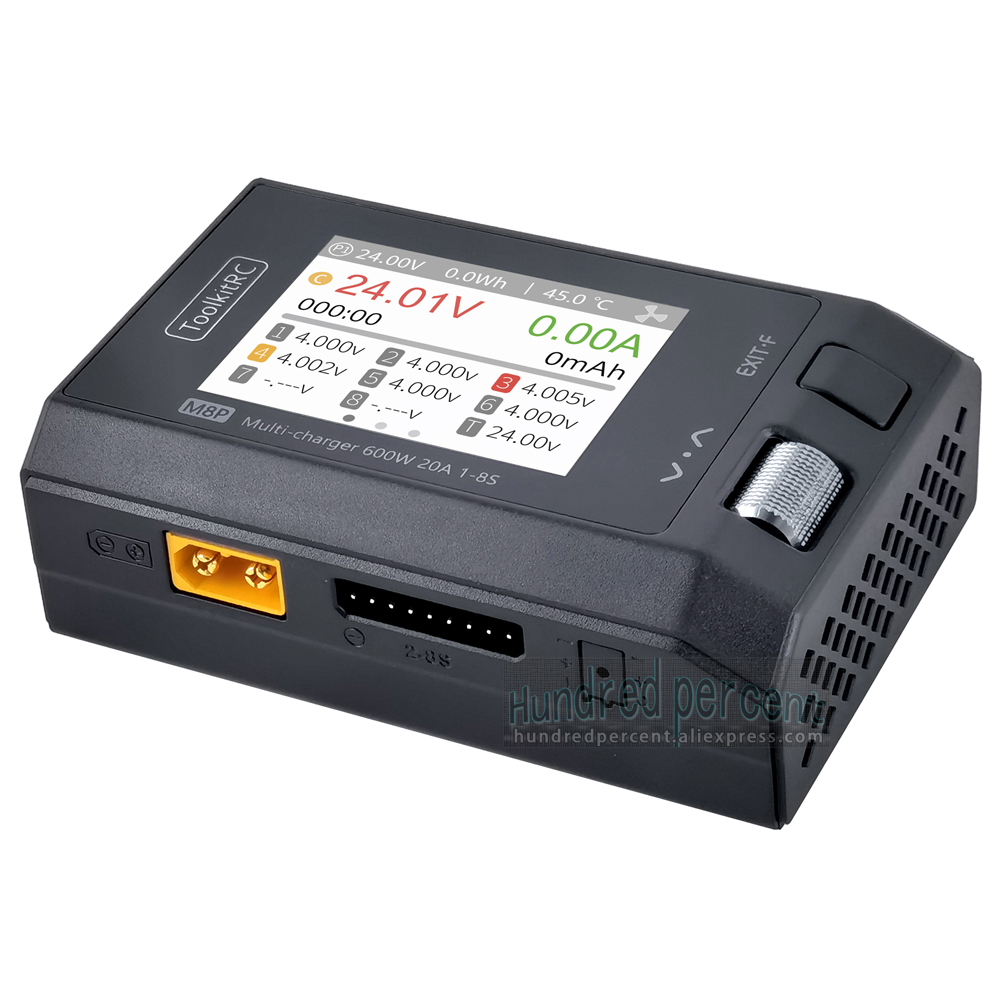 ToolkitRC M8P Intelligent Charger 1-8S 600W 20A Remote Control Car Aviation Model Aircraft Lithium Battery FPV Fast Charging