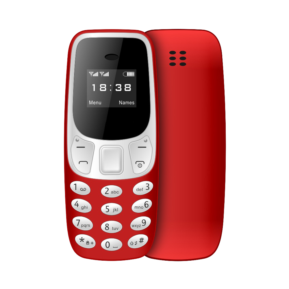 SERVO BM10 Mini Mobile Phone 2 SIM Card Bluetooth Earphone Voice Changer Dialer Low Radiation Sound Recording Small Cellphone Red