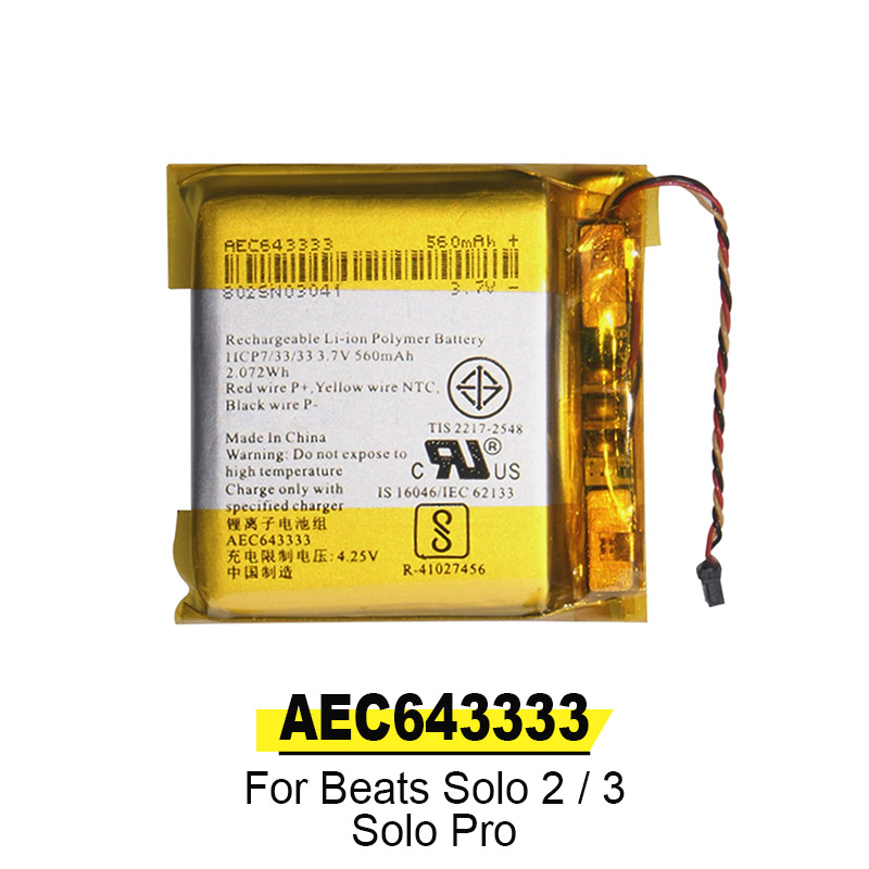 New AEC353535 Headset Battery AEC643333 for Beats Solo 2.0 3.0 Studio 2 3 Pro Solo2 3 Brand-New Battery Wireless + tools