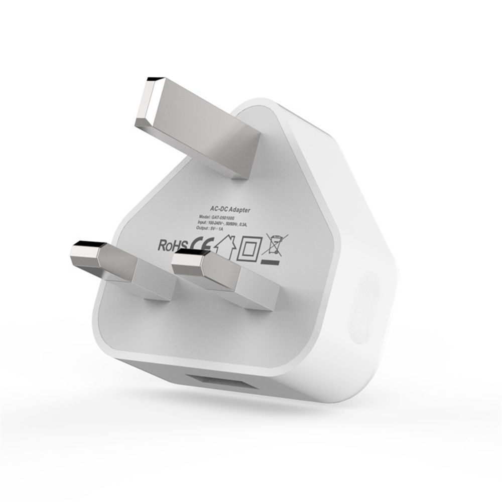 Office 1 Port USB 5V 1A 3 Pin Wall Charger UK Plug USB Charger Power Adapter