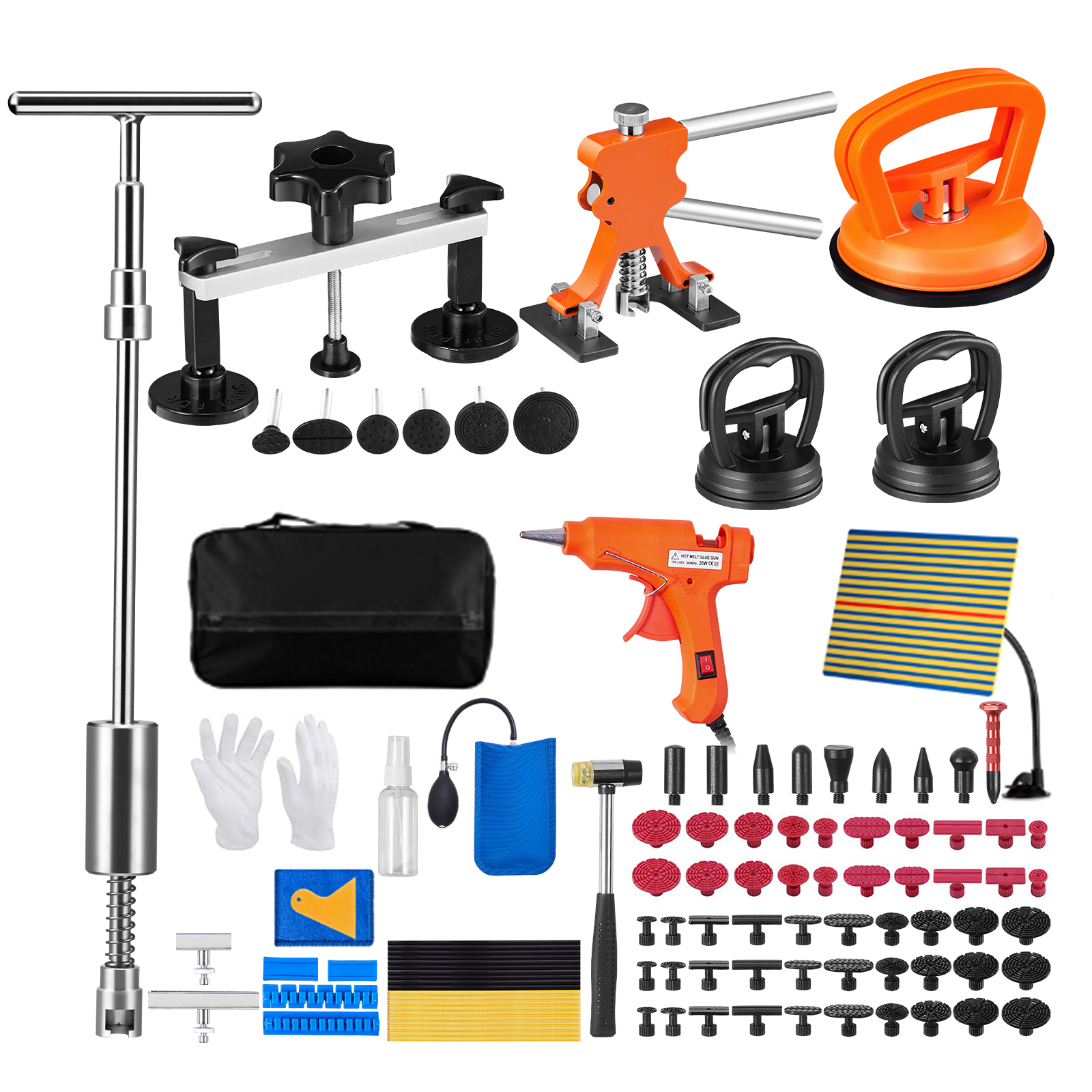 SucceBuy 107 PCS Dent Removal Kit, Paintless Dent Repair Kit Suction Cup Dent Puller for Auto Body Dents, Hail Damage, Door Ding