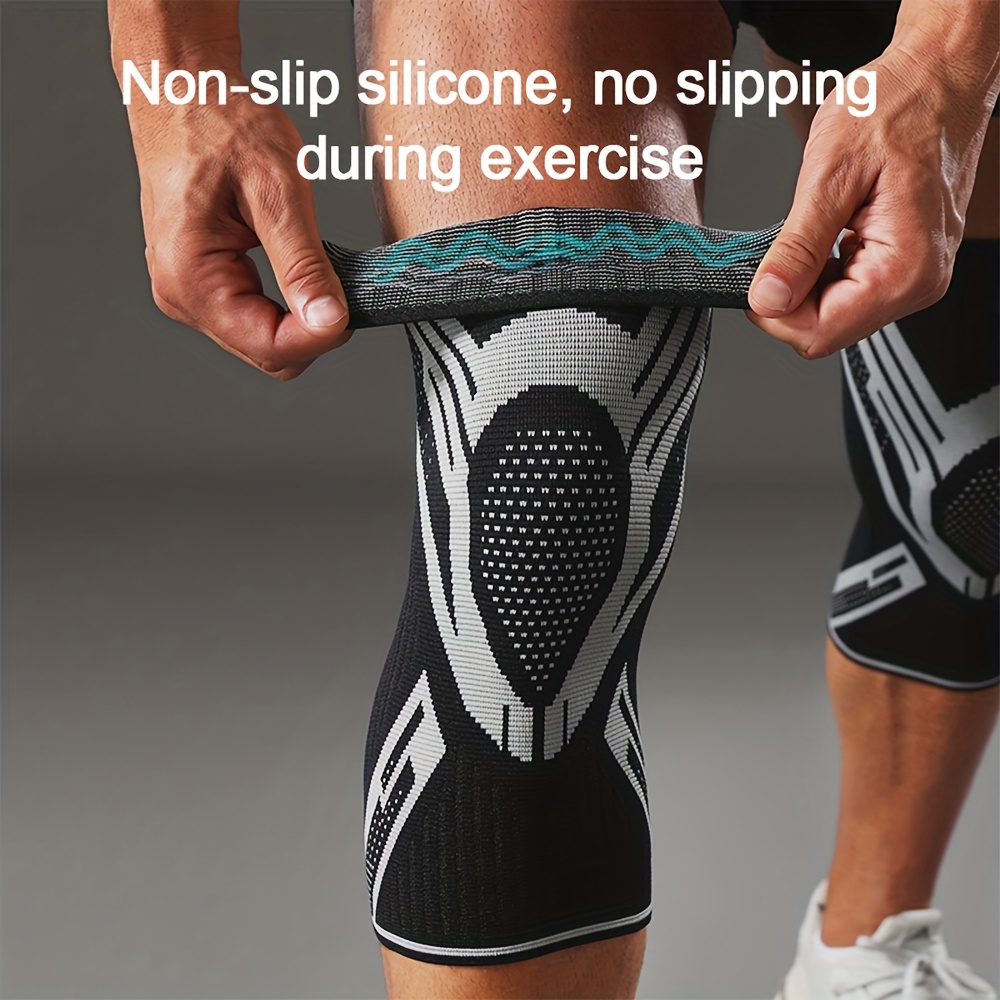 1 Pcs Compression Knee Support Sleeve Elastic Breathable Knee Pads Brace Springs Gym Sports Protector Basketball Volleyball Run