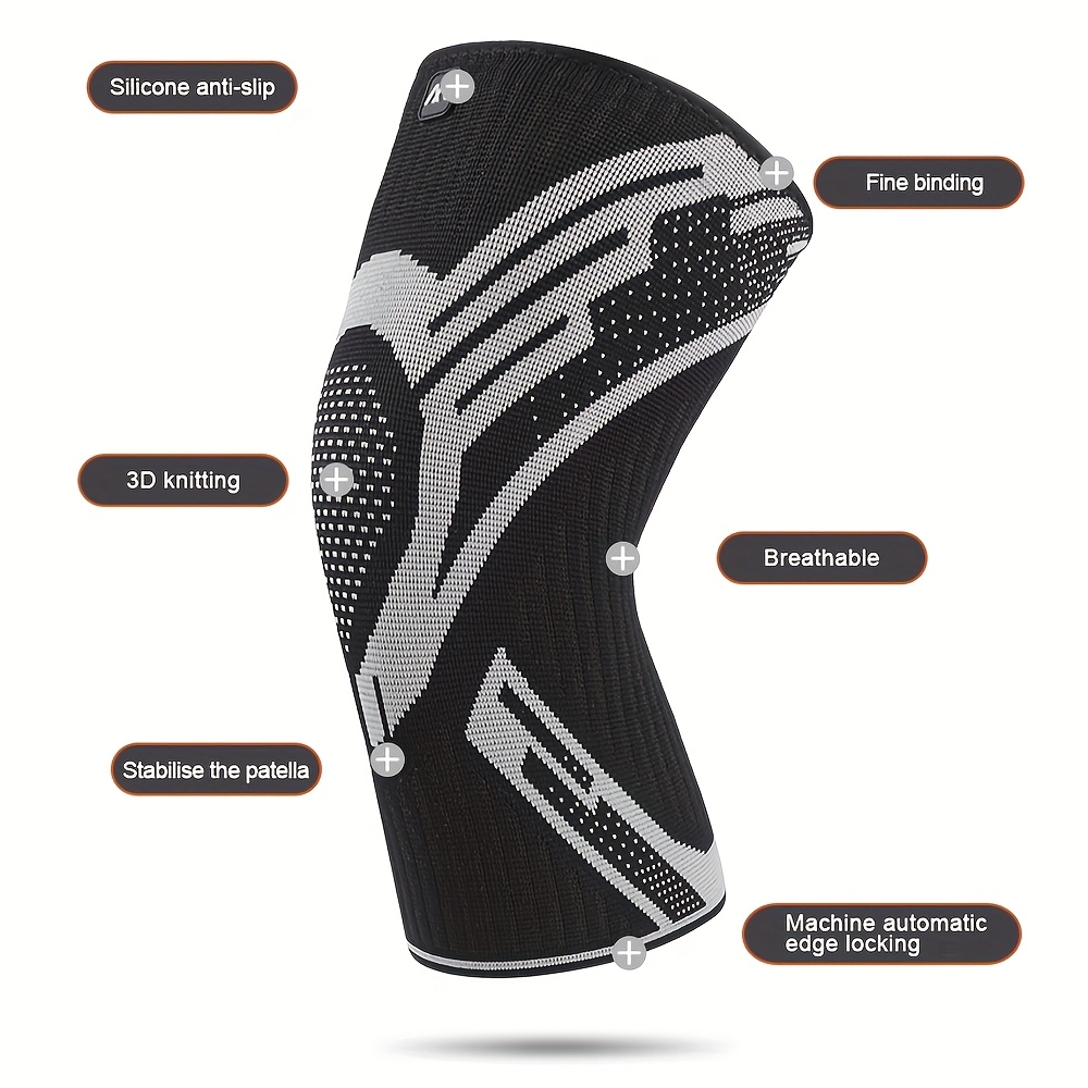 1 Pcs Compression Knee Support Sleeve Elastic Breathable Knee Pads Brace Springs Gym Sports Protector Basketball Volleyball Run