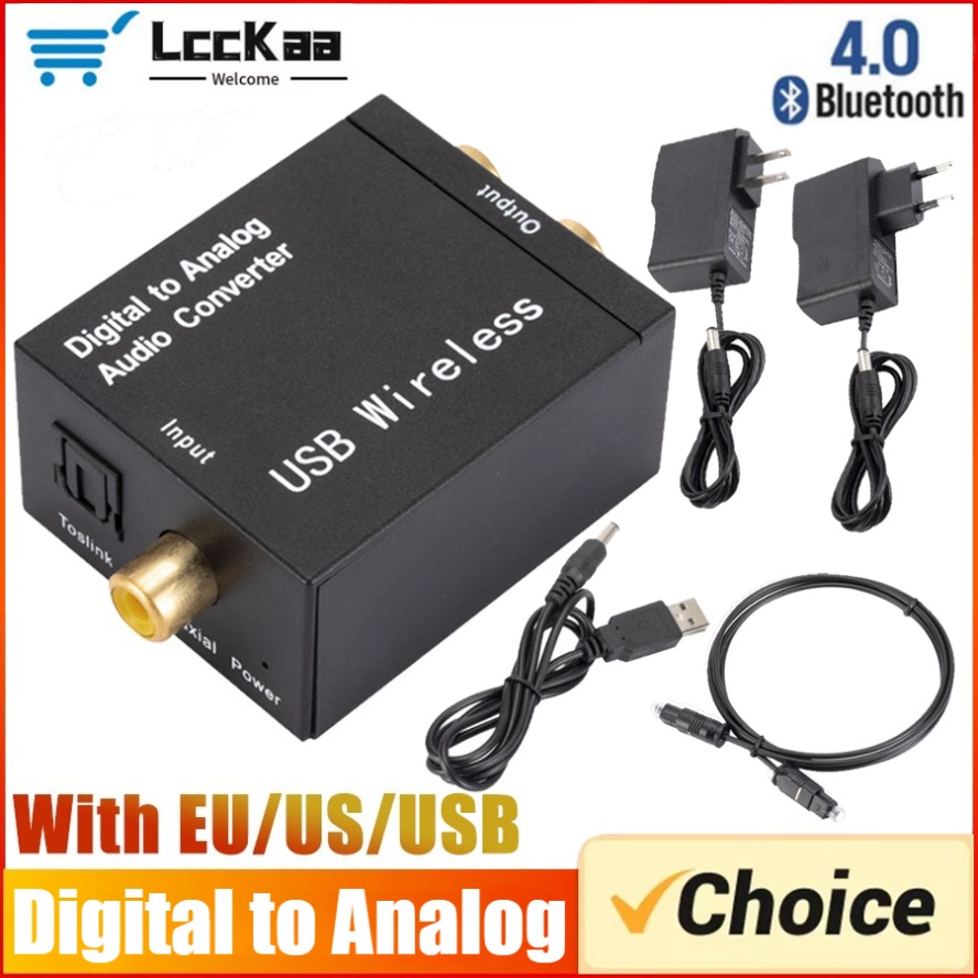 DAC Digital To Analog Audio Converter Jack 3.5mm Optical Fiber Toslink Coaxial Signal To RCA R/L Audio Decoder DAC Amplifier